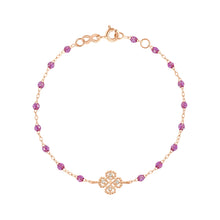Gigi Clozeau - Bracelet galaxy Lucky Trèfle, diamants, or rose, 17 cm