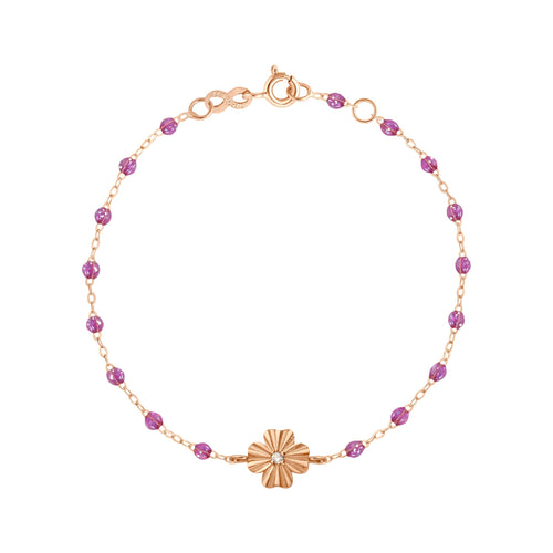Gigi Clozeau - Bracelet galaxy Trèfle Lumière, diamant, or rose, 17 cm