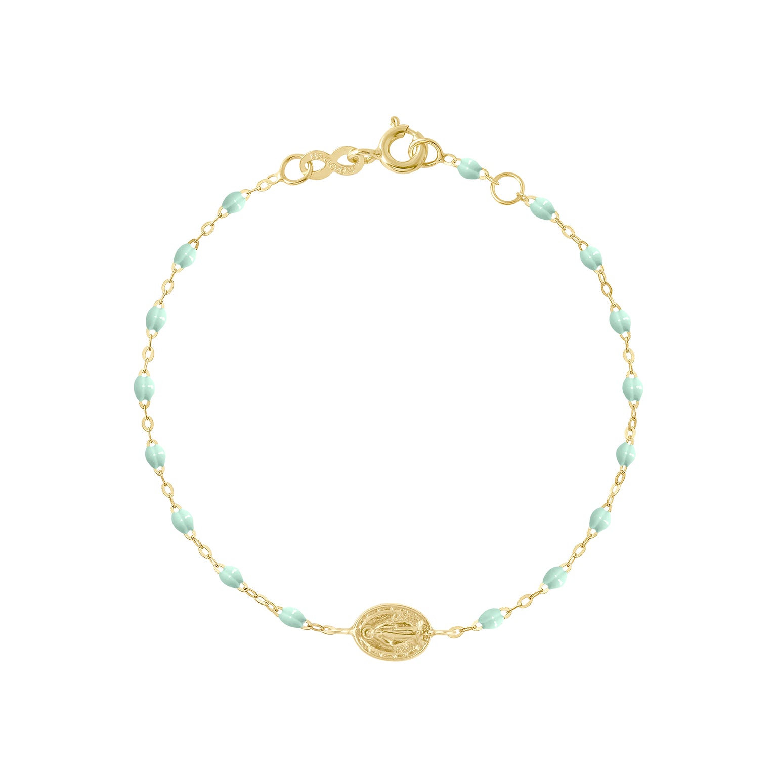 Gigi Clozeau - Bracelet jade Madone, or jaune, 17 cm