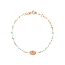 Gigi Clozeau - Bracelet jade Madone or rose, 17 cm 