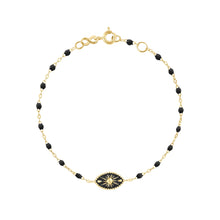 Gigi Clozeau - Bracelet Karma résine noire, or jaune, 17cm