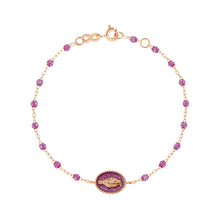 Gigi Clozeau - Bracelet Madone résine galaxy, or rose, 17 cm