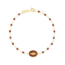 Gigi Clozeau - Bracelet Madone résine moka, or jaune, 17 cm
