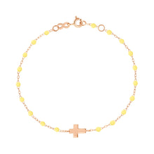 Gigi Clozeau - Bracelet mimosa Croix , or rose, 17 cm