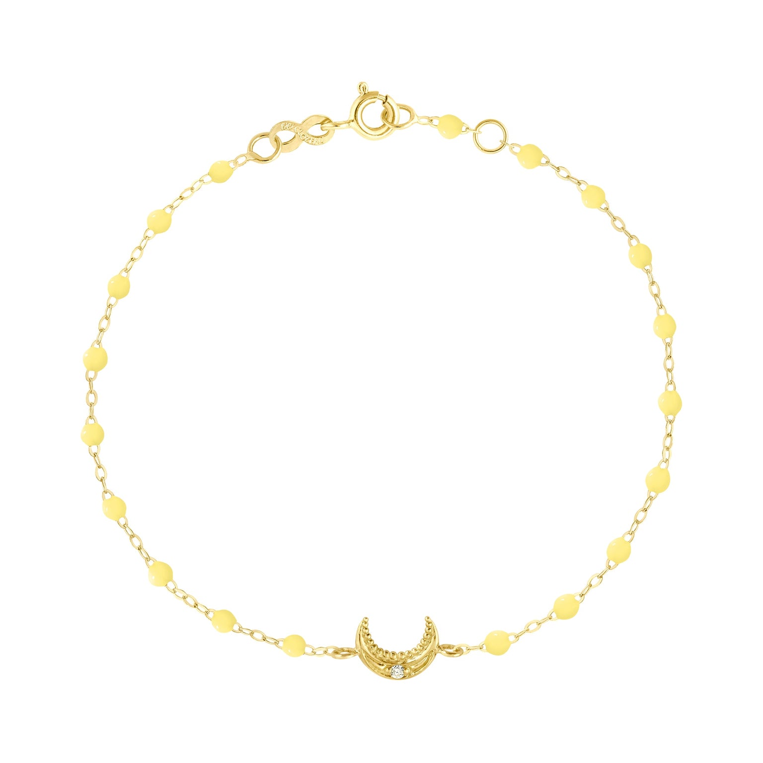 Gigi Clozeau - Bracelet mimosa Lune, diamant, or jaune, 17 cm