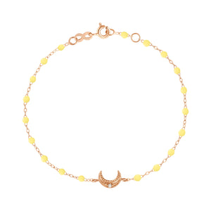 Gigi Clozeau - Bracelet mimosa Lune, diamants, or rose, 17 cm
