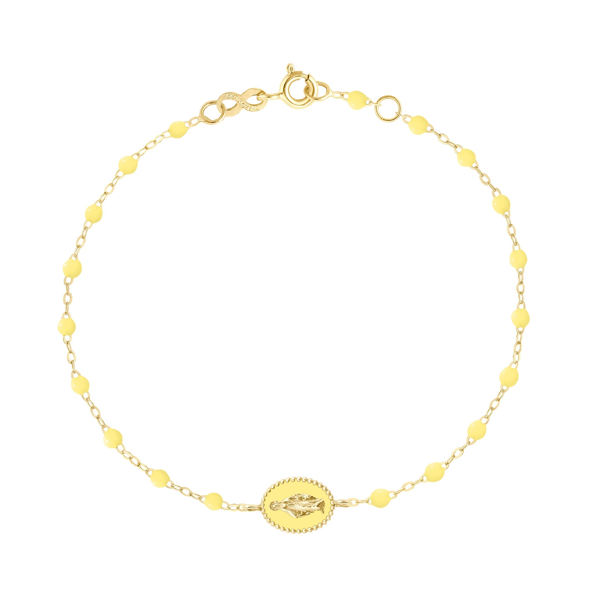 Gigi Clozeau - Bracelet mimosa Madone résinée, or jaune, 17 cm