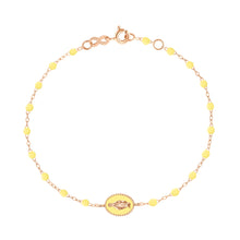 Gigi Clozeau - Bracelet mimosa Madone résinée, or rose, 17 cm