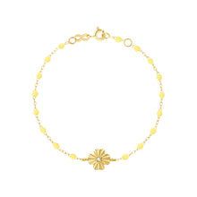 Gigi Clozeau - Bracelet mimosa Trèfle Lumière, diamant, or jaune, 17 cm