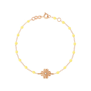 Gigi Clozeau - Bracelet mimosa Trèfle Lumière, diamant, or rose, 17 cm