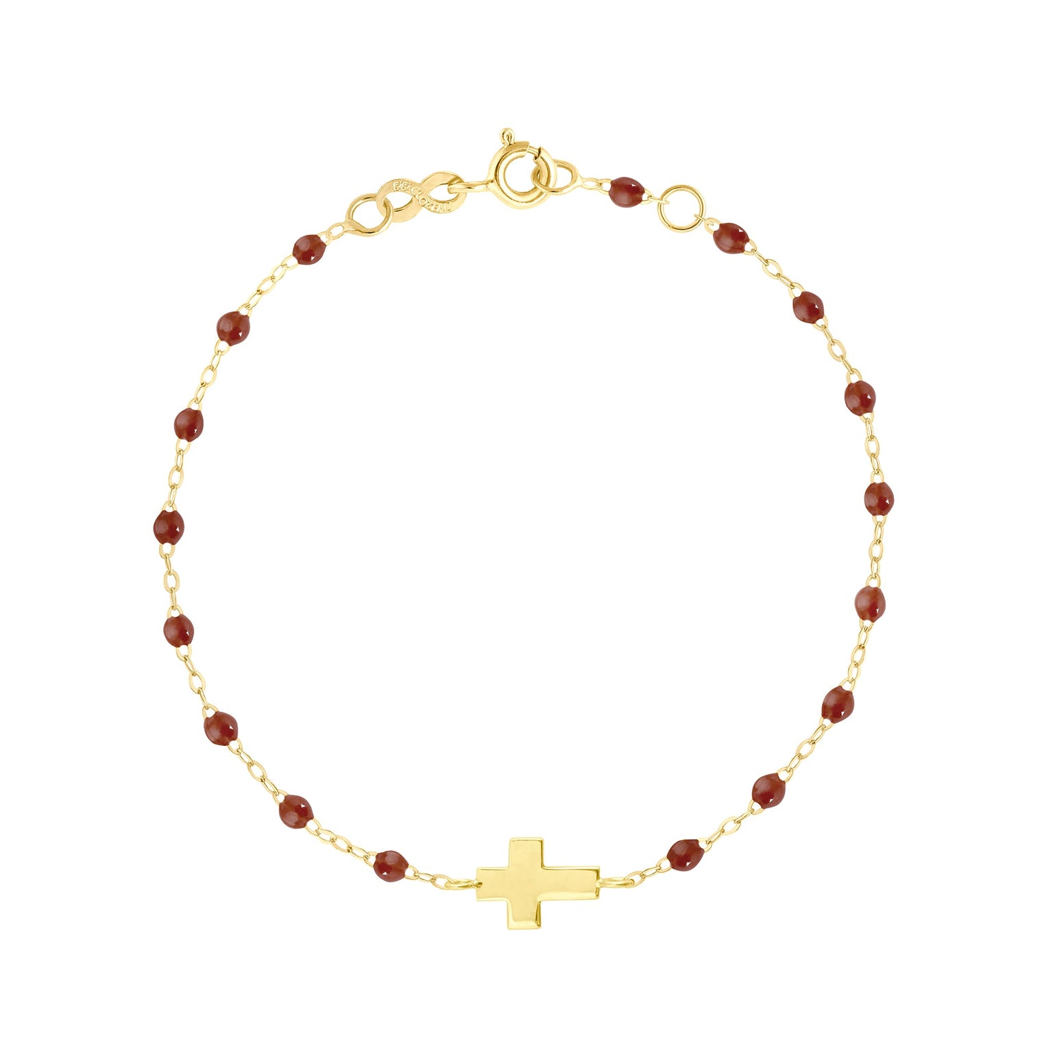Gigi Clozeau - Bracelet moka Croix, or jaune, 17 cm