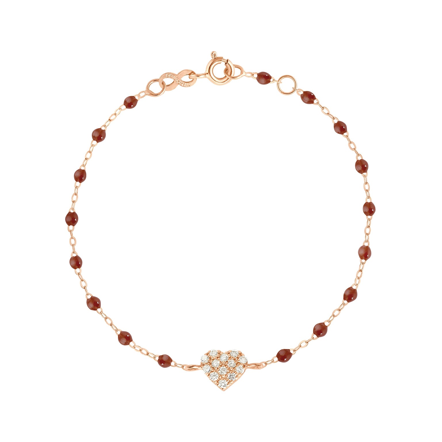 Gigi Clozeau - Bracelet moka In Love, diamants, or rose, 17 cm