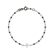 Gigi Clozeau - Bracelet noir Spark diamants, or noir et blanc, 17 cm