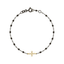 Gigi Clozeau - Bracelet noir Spark diamants, or noir et jaune, 17 cm