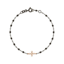 Gigi Clozeau - Bracelet noir Spark diamants, or noir et rose, 17 cm