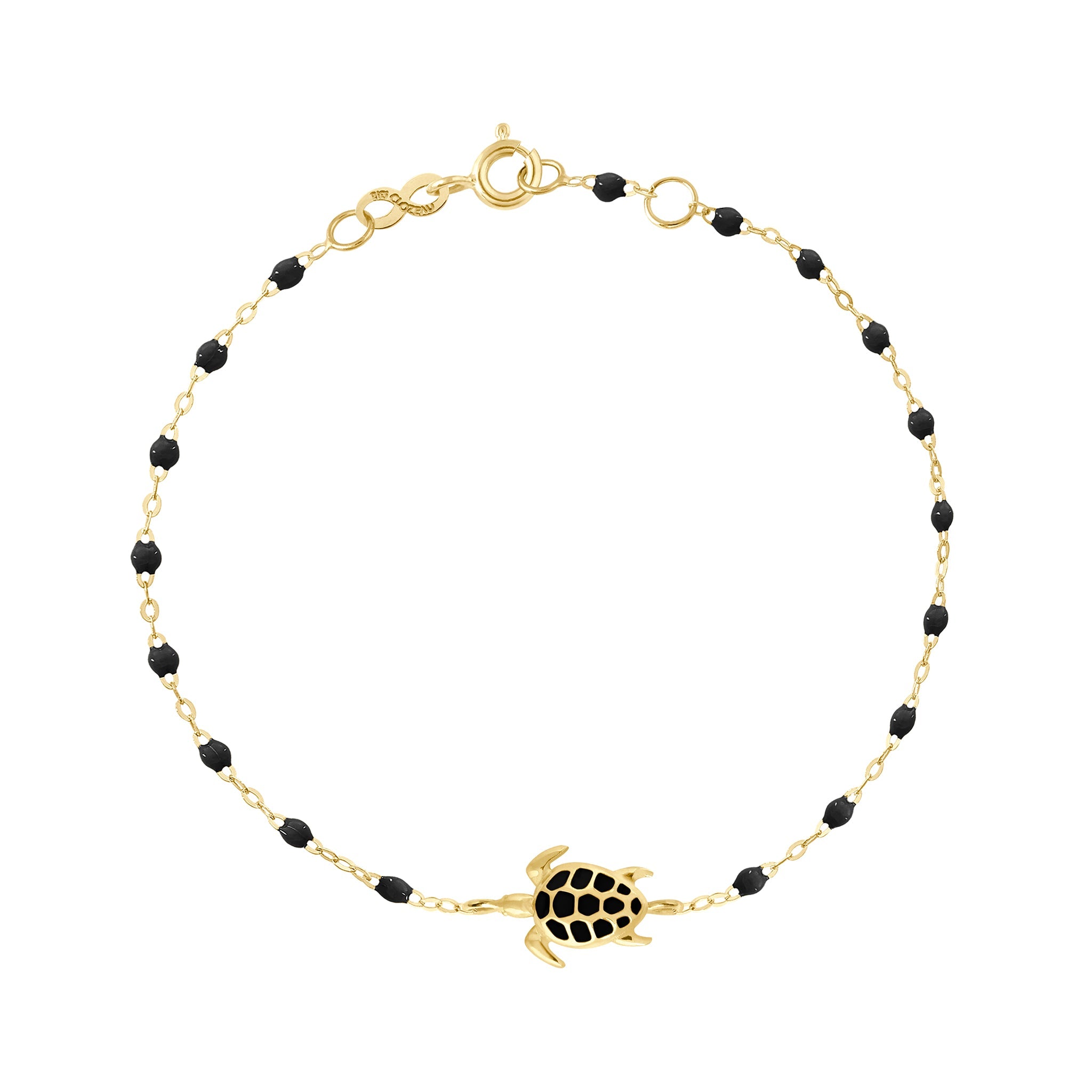 Turtle Black Bracelet, Yellow Gold, 17 cm – Gigi Clozeau