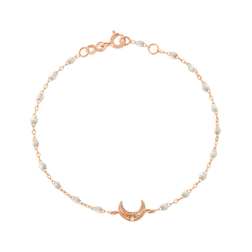 Gigi Clozeau - Bracelet opale Lune, diamant, or rose, 17 cm