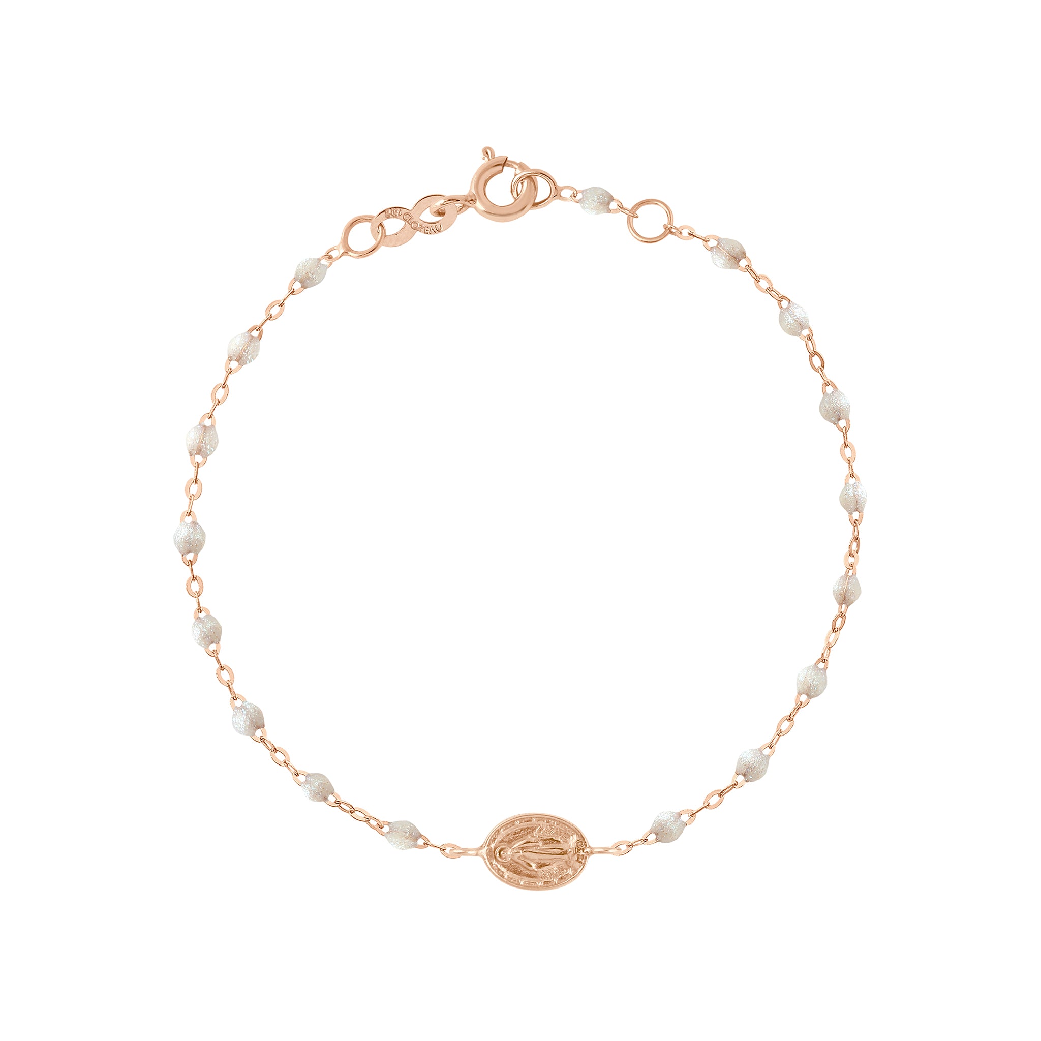 Gigi Clozeau - Bracelet opale Madone or rose, 17 cm