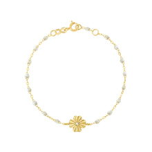 Gigi Clozeau - Bracelet opale Trèfle Lumière, diamant, or jaune, 17 cm