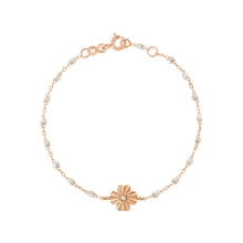Gigi Clozeau - Bracelet opale Trèfle Lumière, diamant, or rose, 17 cm