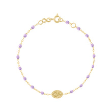 Gigi Clozeau - Bracelet parme Madone, or jaune, 17 cm 