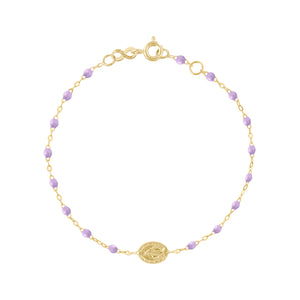 Gigi Clozeau - Bracelet parme Madone, or jaune, 17 cm 