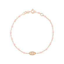 Gigi Clozeau - Bracelet rose bébé Clin d’œil diamants, or rose, 17 cm