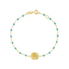 Gigi Clozeau - Bracelet turquoise vert Miss Lumière diamant, or jaune, 17 cm