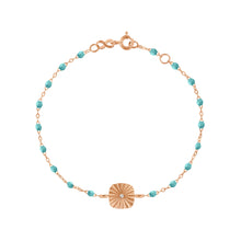 Gigi Clozeau - Bracelet turquoise vert Miss Lumière diamant, or rose, 17 cm