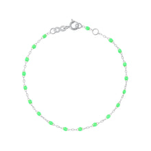Gigi Clozeau - Bracelet vert fluo Classique Gigi, or blanc, 24 cm