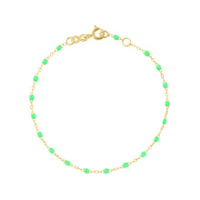 Gigi Clozeau - Bracelet vert fluo Classique Gigi, or jaune, 24 cm