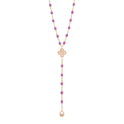 Gigi Clozeau - Chapelet galaxy Lucky Trèfle, diamants, or rose, 45 cm