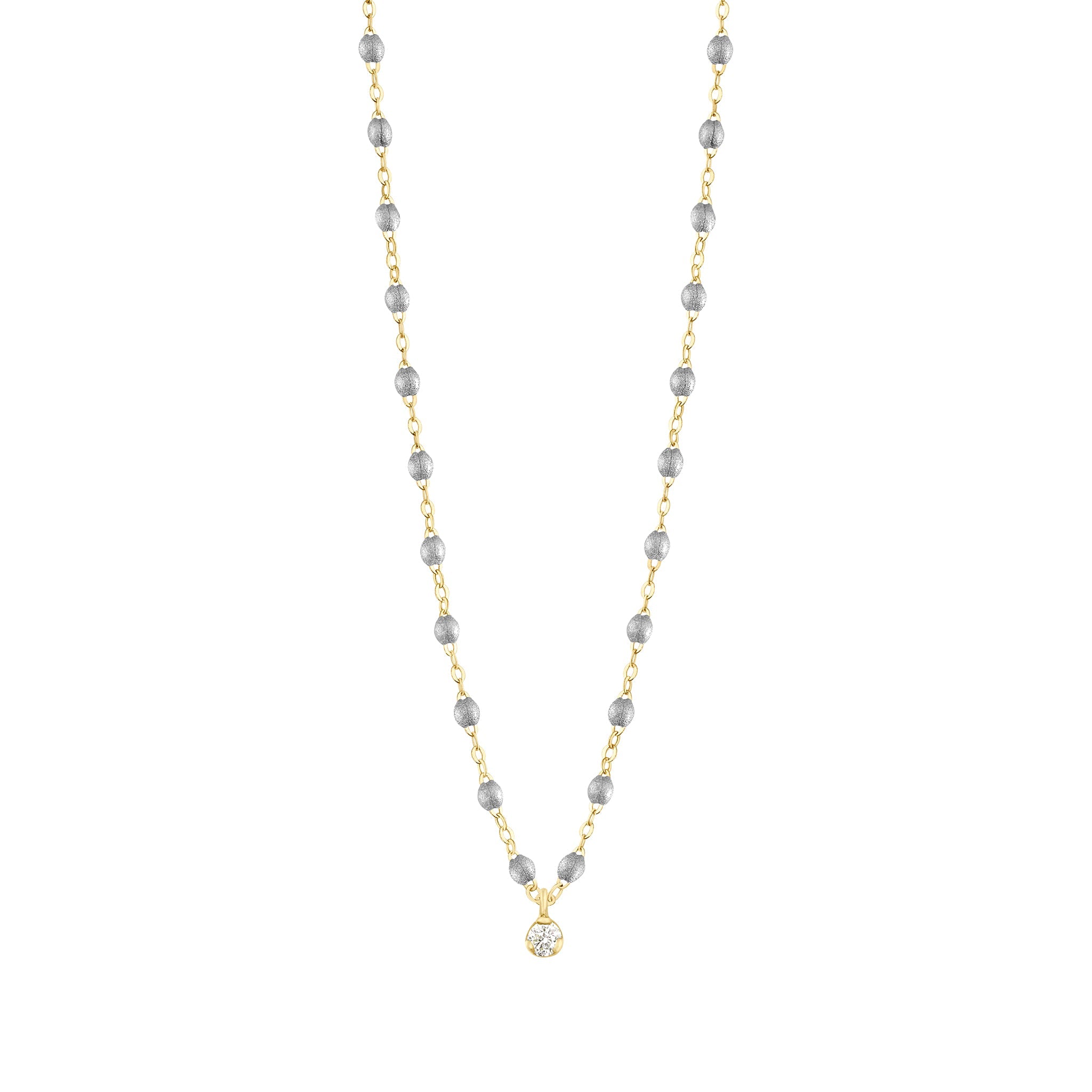 Gigi Clozeau - Collier argent Gigi Suprême, or jaune, 1 diamant, 42 cm