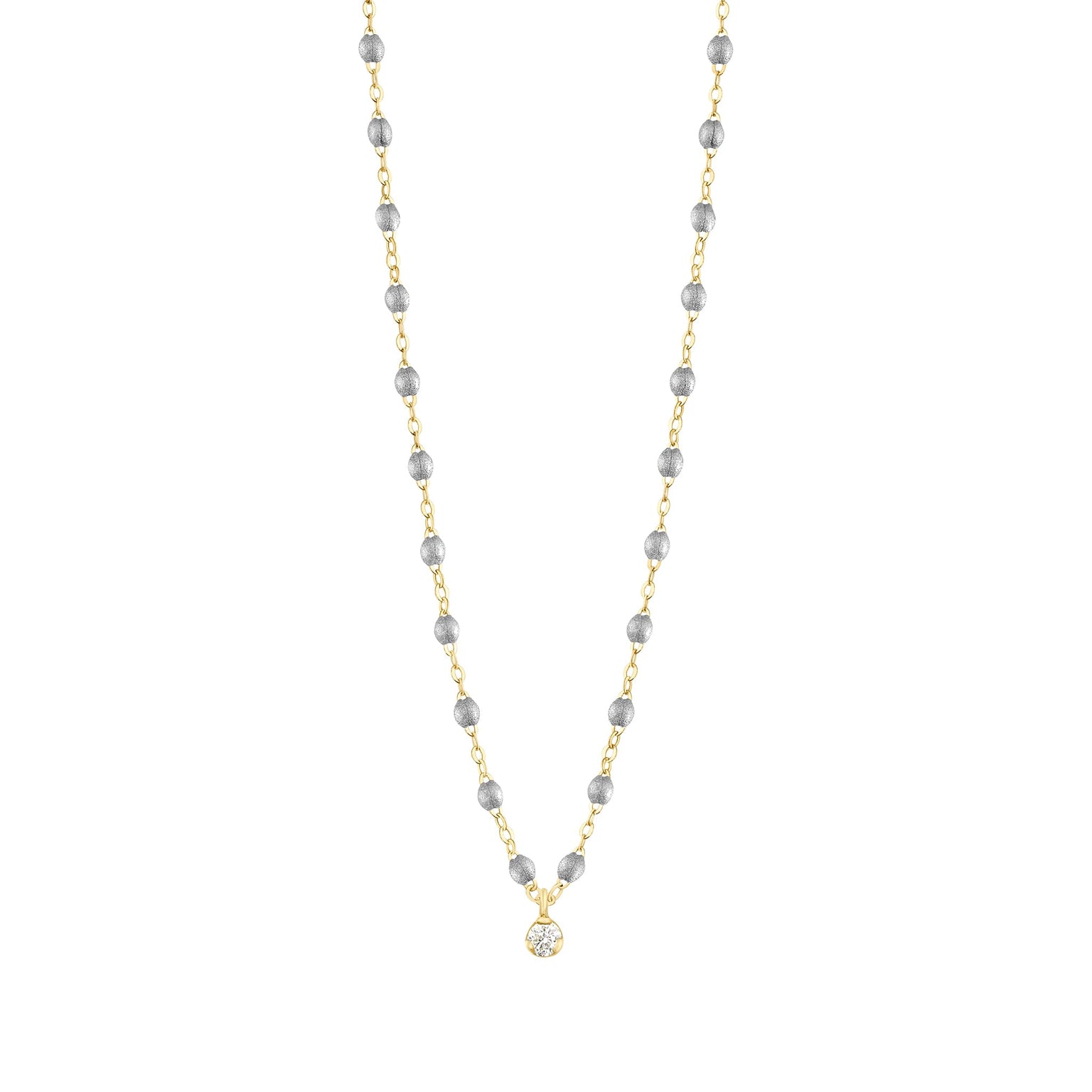 Gigi Clozeau - Collier argent Gigi Suprême, or jaune, 1 diamant, 42 cm