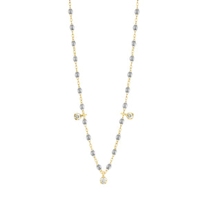 Gigi Clozeau - Collier argent Gigi Suprême, or jaune, 3 diamants, 45 cm