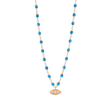 Gigi Clozeau - Collier azur Clin d’œil diamants, or rose, 42 cm