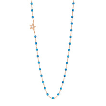 Gigi Clozeau - Collier azur Etoile, diamant, or rose, 42 cm