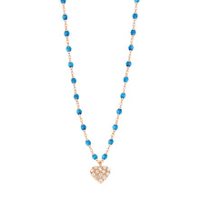 Gigi Clozeau - Collier azur In Love, diamants, or rose, 42 cm