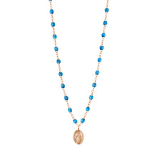 Gigi Clozeau - Collier azur Madone, or rose, 42 cm