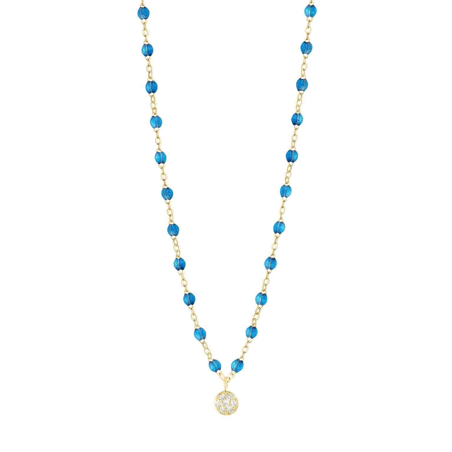 Gigi Clozeau - Collier azur Puce, diamants, or jaune, 42 cm