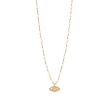 Gigi Clozeau - Collier blanc Clin d’œil diamants, or rose, 42 cm