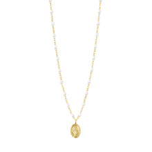 Gigi Clozeau - Collier blanc madone, or jaune, 42 cm 