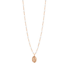 Gigi Clozeau - Collier blanc Madone, or rose, 42 cm 