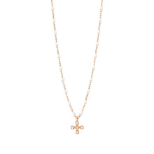 Gigi Clozeau - Collier blanc Spark diamants, or rose, 42 cm
