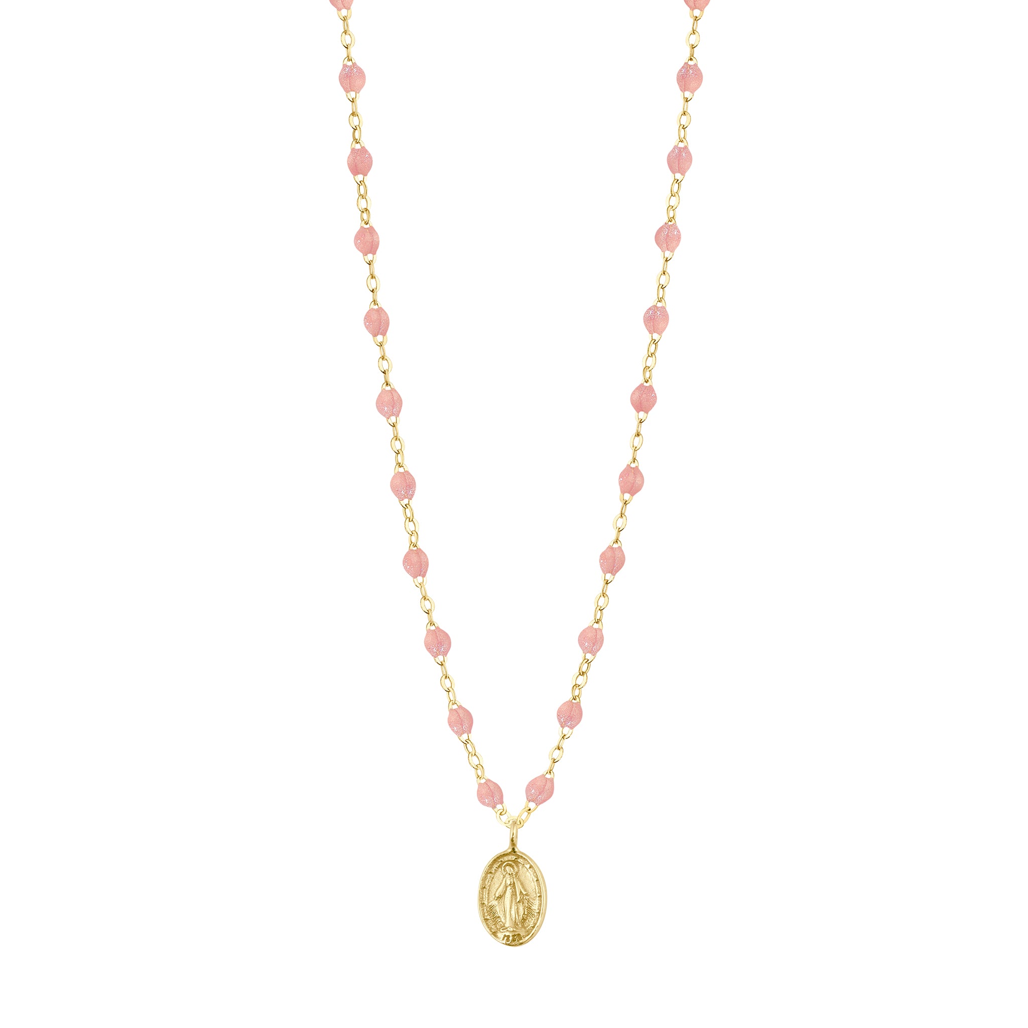 Gigi Clozeau - Collier blush Madone, or jaune, 42 cm 