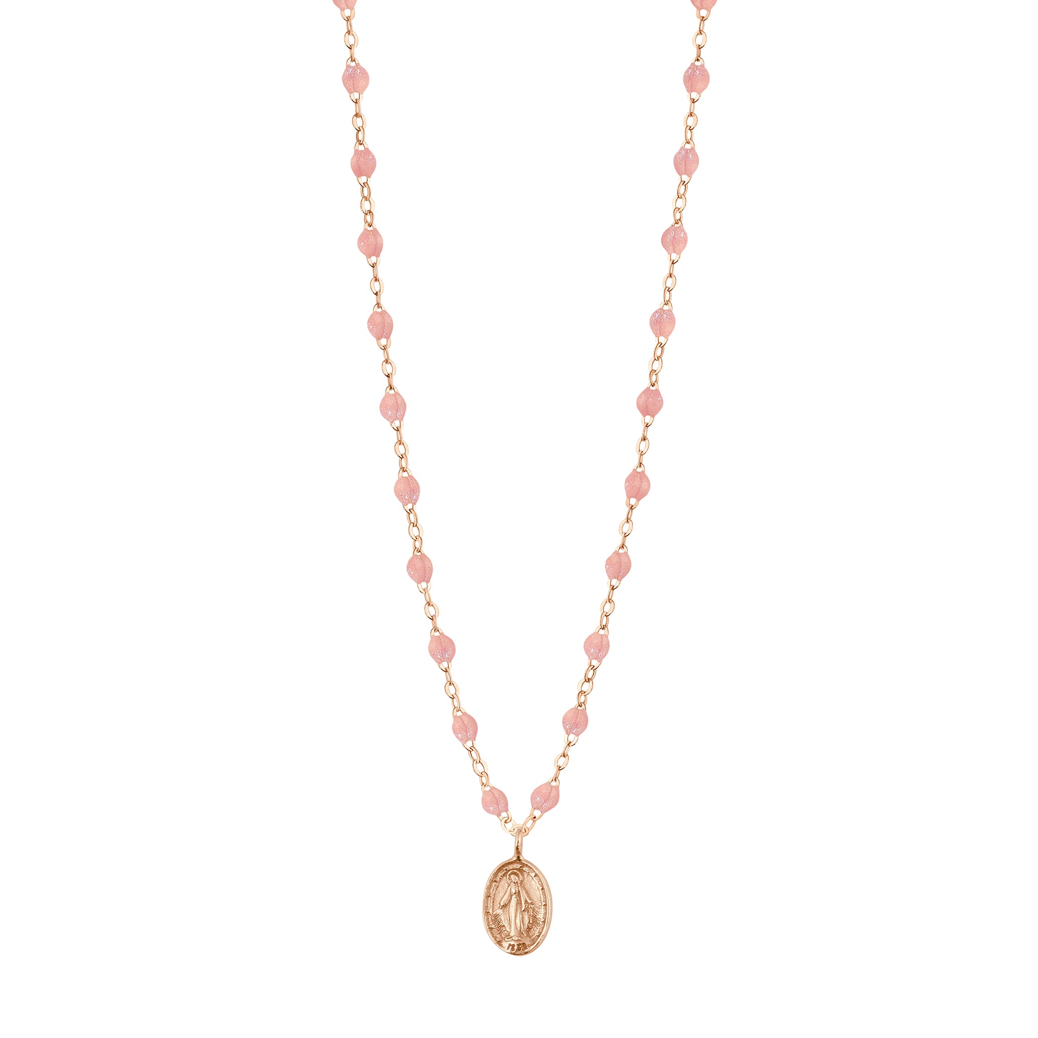 Gigi Clozeau - Collier blush Madone, or rose, 42 cm 