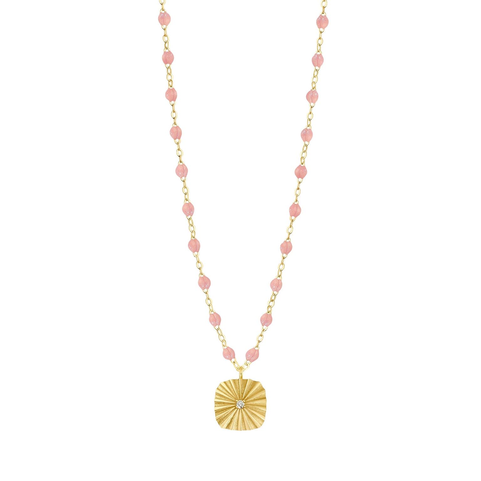 Gigi Clozeau - Collier blush Miss Lumière diamant, or jaune, 42 cm