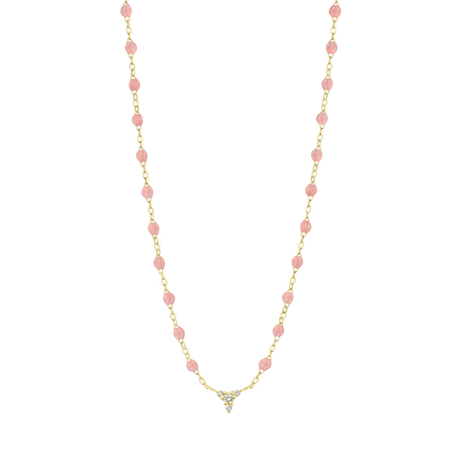 Gigi Clozeau - Collier blush petit Kosmos, diamants, or jaune, 42 cm
