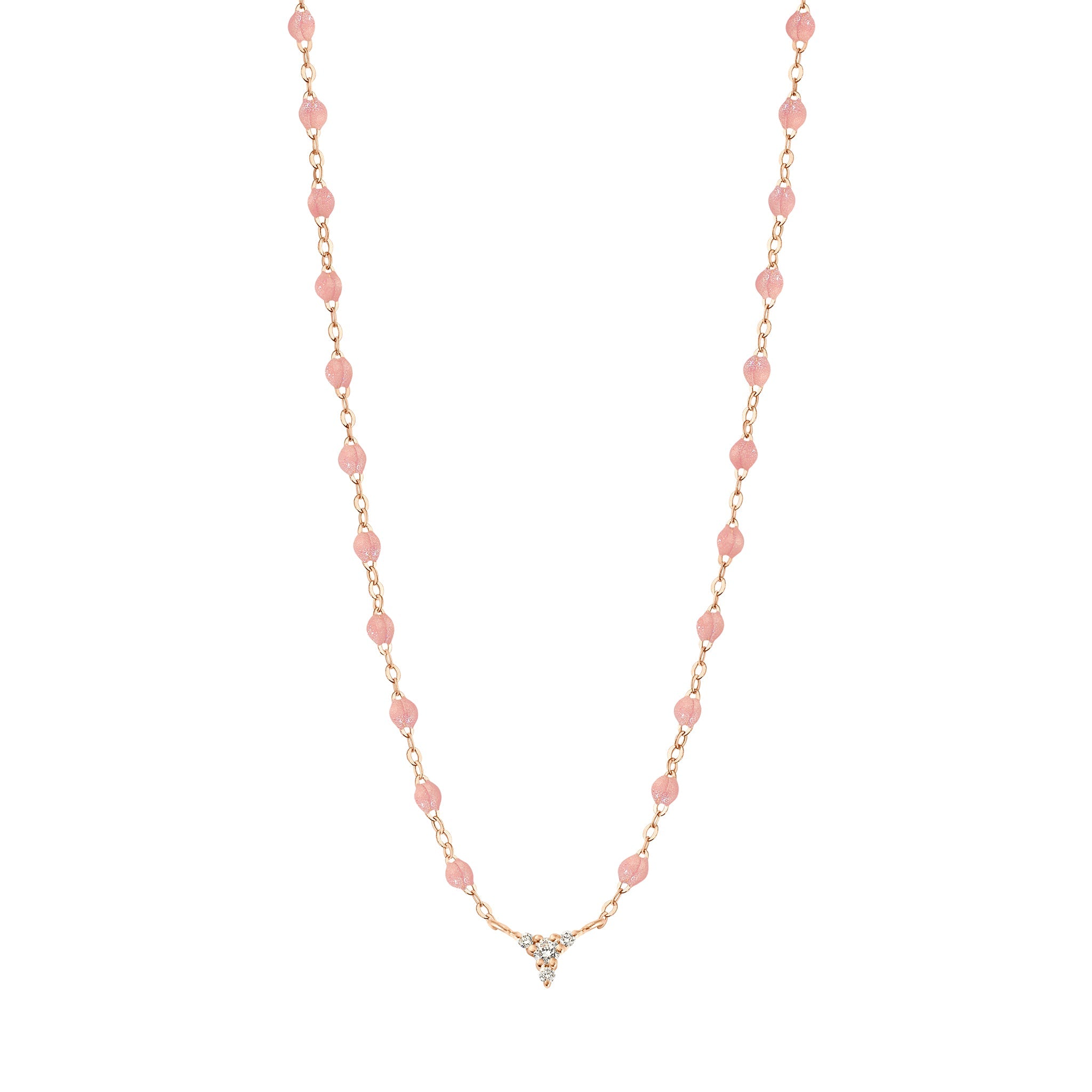 Gigi Clozeau - Collier blush petit Kosmos, diamants, or rose, 42 cm