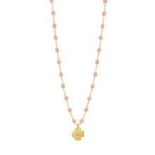 Gigi Clozeau - Collier blush Trèfle Lumière, diamant, or jaune, 42 cm
